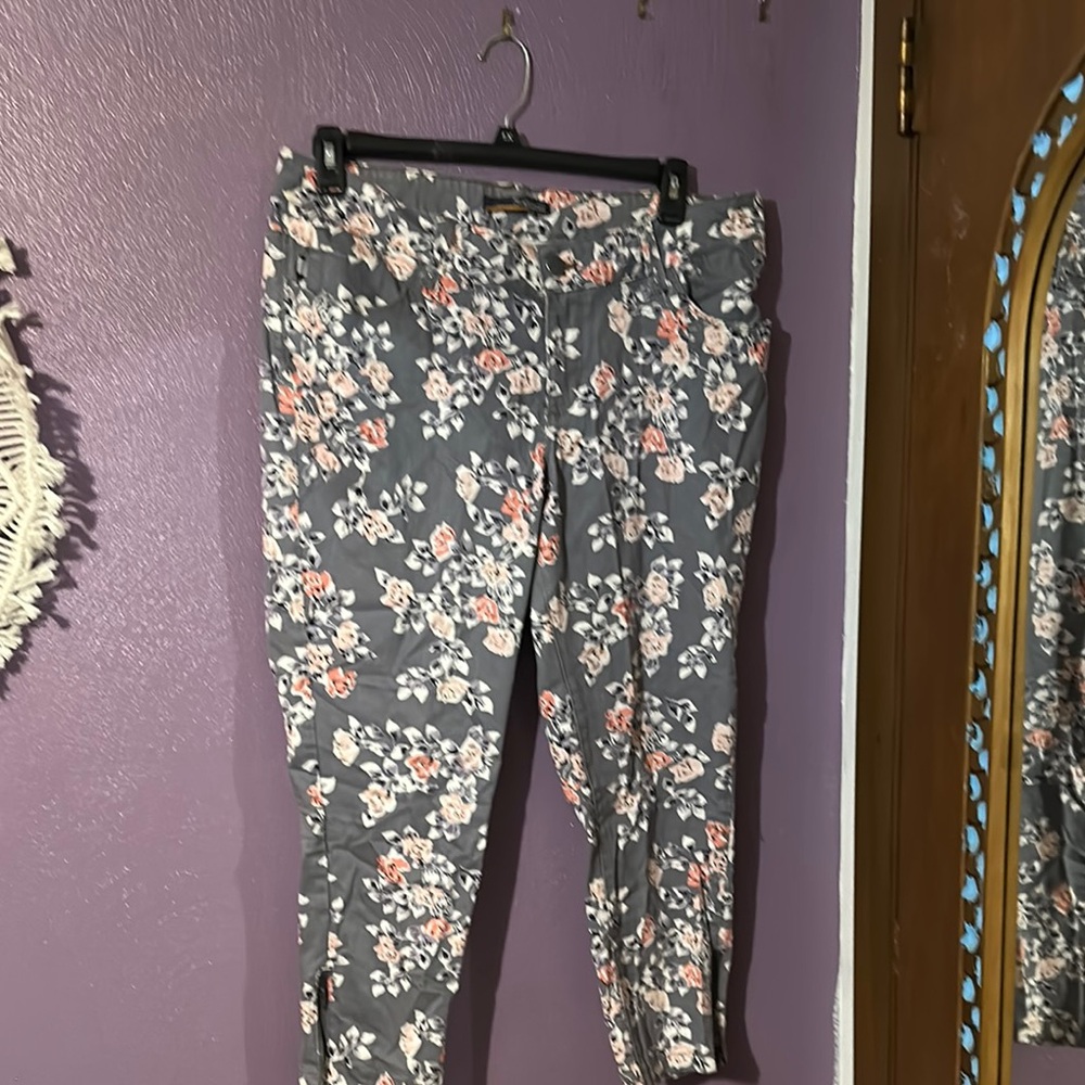 Floral Gray Pants